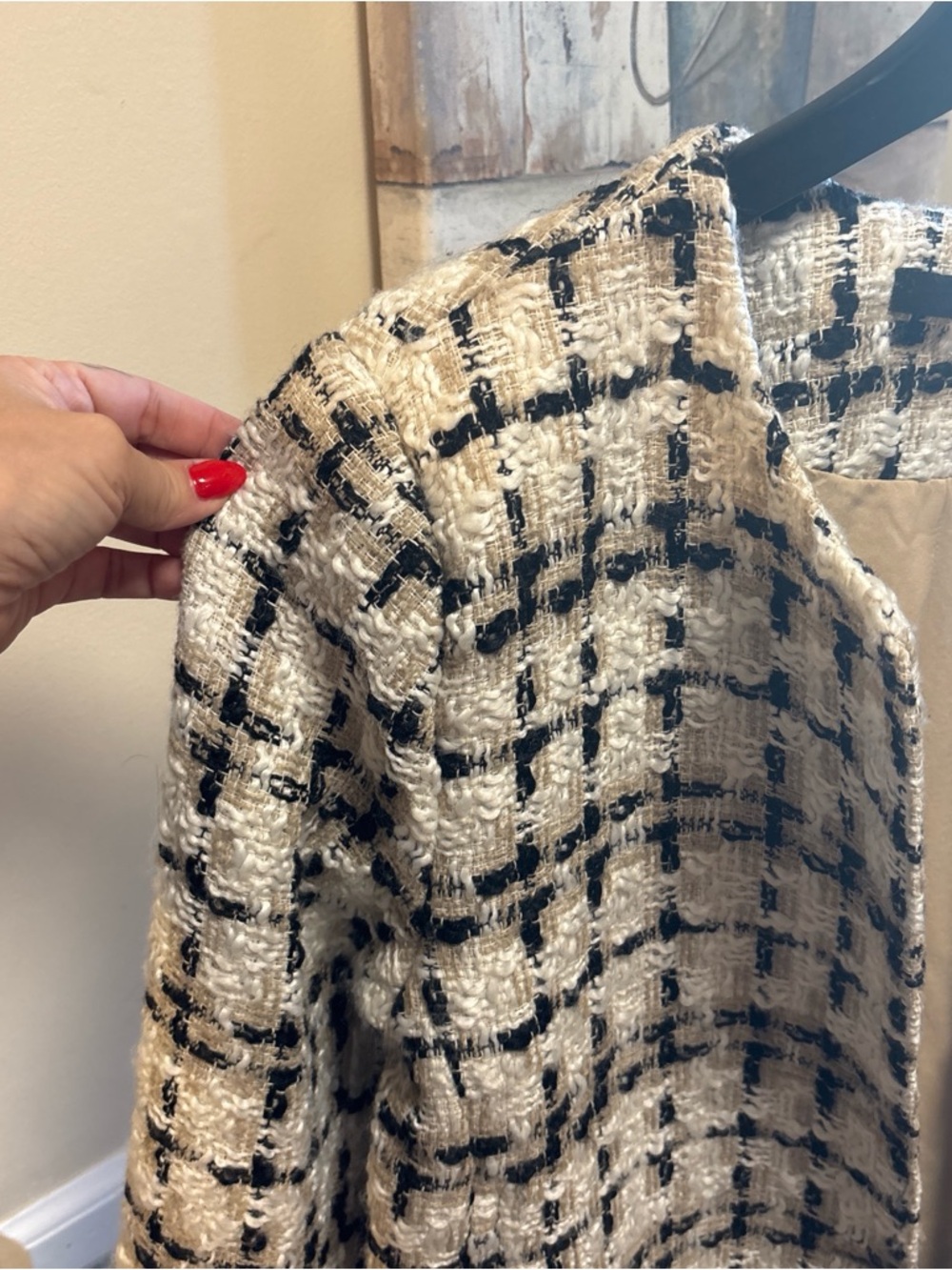 Amanda & Chelsea Black, White & Beige Tweed Jacket - Picture 5 of 7